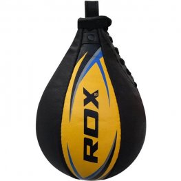 RDX 2Y BOXING & MMA TRAINING LEATHER PUNCH BAG BLACK / YELLOW