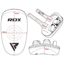 RDX T3 Orbit Muay Thai Gell Padded Kick Pads, White / Black