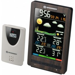 Bresser ClimaTrend WS Weather Station ar krāsainu displeju un koka dizainu laika stacija