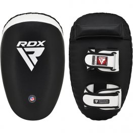 RDX T3 Orbit Muay Thai Gell Padded Kick Pads, White / Black