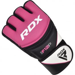 RDX F12 MMA Grappling Gloves, Open Palm, Pink, M