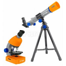 Bresser Детский микроскоп (40x - 640x) + телескоп (20x - 32x) комплект детское оптическое устройство